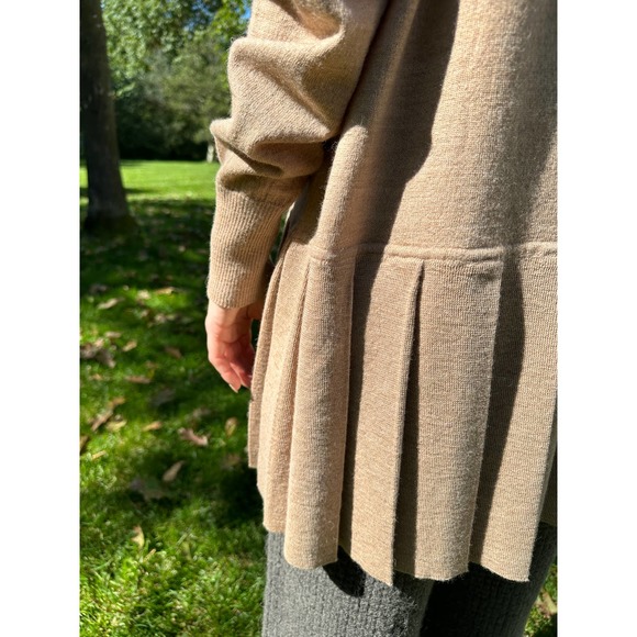 Lauren Manoogian OS One Size Pleat Cardigan Camel Wool Baby Alpaca NWT - Picture 14 of 16